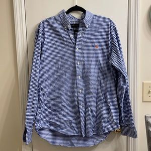 Large Blue and White Checked Ralph Lauren Polo